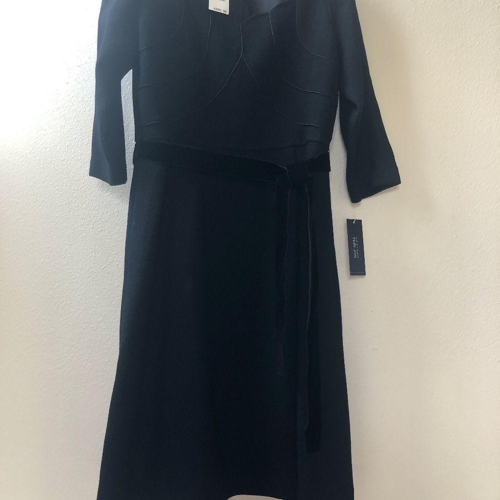 TERI JON Size 10 Black Wool Dress